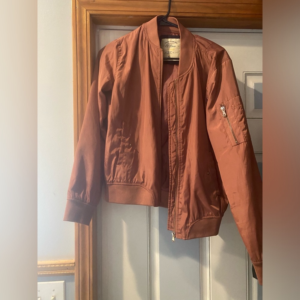 Pink bomber jacket originally bought from Plato’s closet